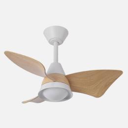 Ventilador Jaguar Blanco Haya Fabrilamp - Motor DC. 96cm Ø. Luz LED