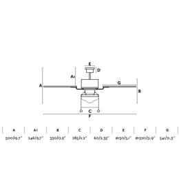 Ventilador Lombok FARO - marrón 132cm. Ø