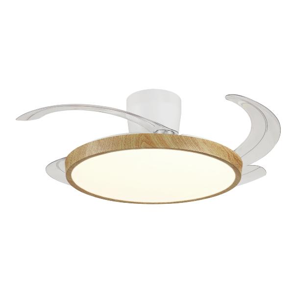 Ventilador Melody-L Blanco madera con base PB - Motor DC. 48-108cmØ.