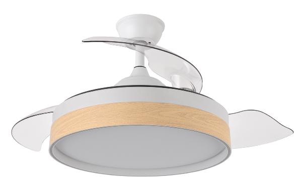 Ventilador Iglu Blanco Madera - Fabrilamp. Motor DC Ø107cm