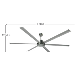 Ventilador Sanson Niquel Ø305cm Fabrilamp - Motor DC 