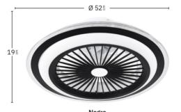 Ventilador SANTA ANA Gris - Fabrilamp. Ø52cm Luz LED