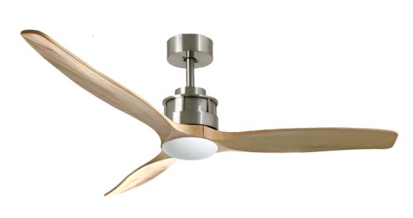 Ventilador CORON Niquel Pino Sunaca LED - Motor DC 132cm Ø.