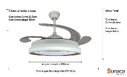 Ventilador LINARES Blanco/Oro Sunaca - Motor DC Ø112cm