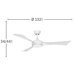 Ventilador Tormos Negro Roble Fabrilamp - Motor DC Ø132cm