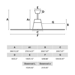 Ventilador TYPHOON Blanco Arce Luz Led FARO - Ø130cm.