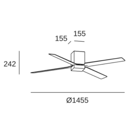 Ventilador ZONDA - Forlight. Luz LED Ø145cm