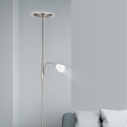 Lampara de pie Atos Níquel Satinado Alemar - Luz LED Regulable