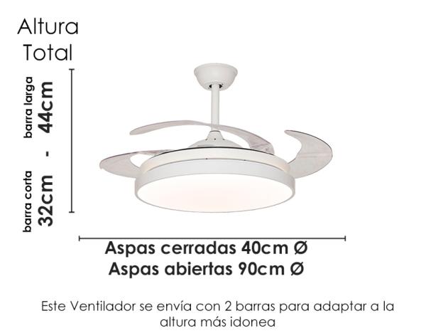 ventilador de techo tegaluxe blanco
