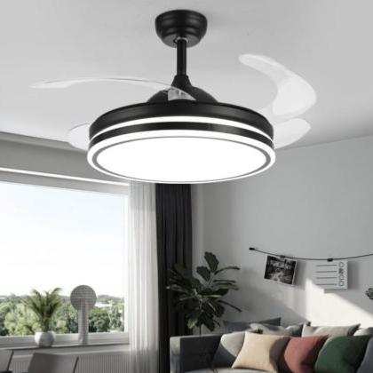 Ventilador aspas retractiles Negro - Sunaca, luz LED. 107cm Ø.