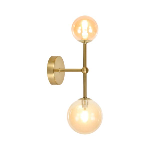 Aplique 2 L.GALAXIA latón ambar 2 x 28w g-9 - ALEMAR