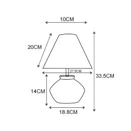 Sobremesa LARRY piedra gris 1 x 40w e-14 - ALEMAR