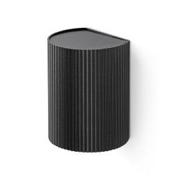 Aplique SOLE redondo negro estriado Faro Barcelona 