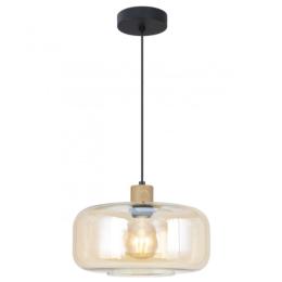 Colgante 1 L CAIRA negro/ambar 1 x 60w e-27 - ALEMAR