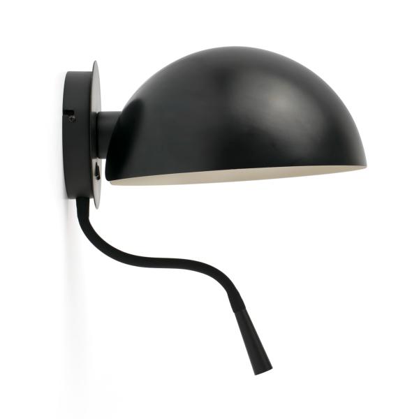 Aplique DOMINICA negro con lector LED Faro Barcelona