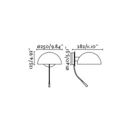 Aplique DOMINICA beige negro con lector LED Faro