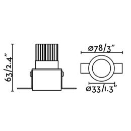 Empotrable FOX trimless negro LED 5W 2700K 25° Faro