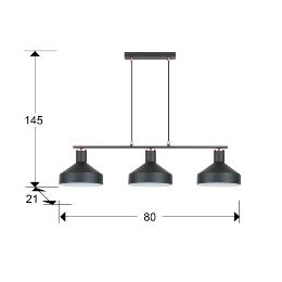I3-IRIAS- LAMPARA 3L NEGRO-COBRE - ILUMINACION i3 By SCHULLER