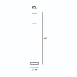 Baliza exterior Koral acero. 80cm. Forlight - acero inoxidable. 