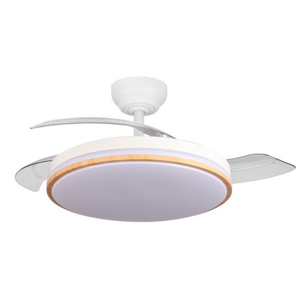 Ventilador Parlatore Blanco Madera Fabrilamp - Motor DC Ø48-107cm
