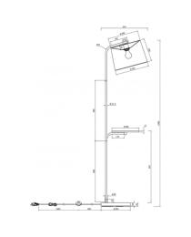 Pie salon TAU latón-negro 1 x 60w e-27 - ALEMAR