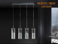 Lampara Bubble Schuller - 4 colgantes en linea - LED