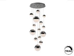 Lampara Sphere Schuller - 14 Colgantes cromo LED dimable
