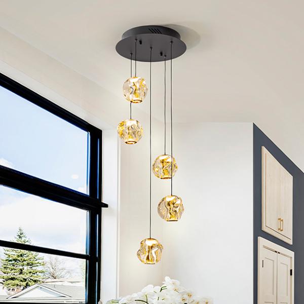 ZARIA LAMP 5L-NEGRO/BRONCE/AMBAR D25 DIM - SCHULLER