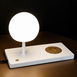 Sobremesa NIKO GLASS Con cargador movil blanco Faro