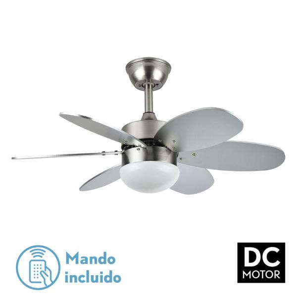 Ventilador ALVES Niquel/Plata - Fabrilamp. Motor DC. Ø 85cm.