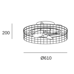 Ventilador BAMBU - Forlight. Luz LED Ø61cm