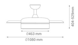 Ventilador Bombay Sulion luz LED 98cm