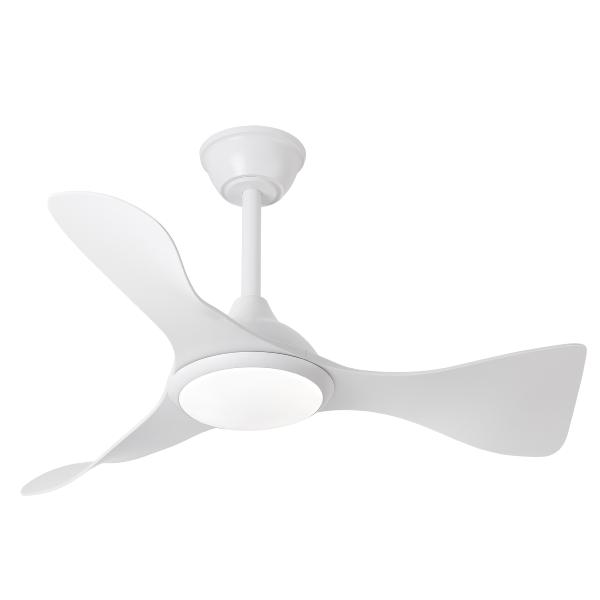 Ventilador Caiman Blanco Fabrilamp - Motor DC. 89cm Ø. Luz LED