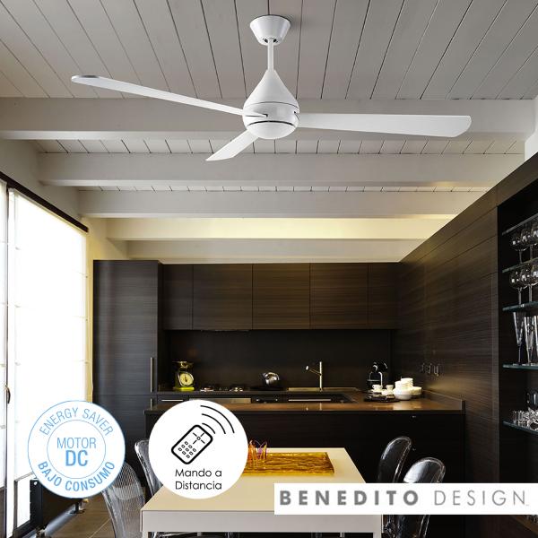 Ventilador Tupai blanco LEDS-C4, motor DC. Ø 132cm