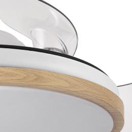 Ventilador EVROS Blanco-Madera Fabrilamp - Motor DC Ø107cm