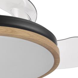 Ventilador EVROS Negro-Madera Fabrilamp - Motor DC Ø107cm