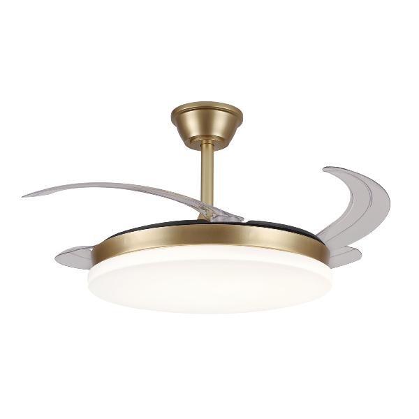 Ventilador retractil Isabella-L Champagne P&B - Motor DC. 50-108cmØ.