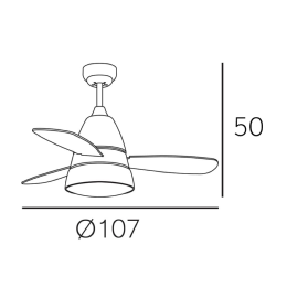 Ventilador ISERAN Oro Francés - Fabrilamp. Motor AC - Ø107cm