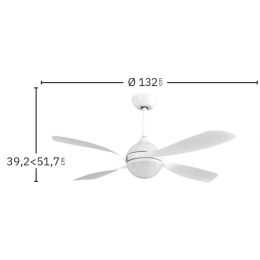 Ventilador Livorno Negro Fabrilamp - Motor DC Ø132cm