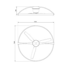 Ventilador Nepal con luz LED Blanco/Madera- MANTRA - Motor DC - Ø105cm