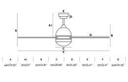 Ventilador Tabarca Faro - blanco 128cm. Ø