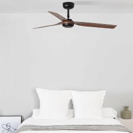 Ventilador PUNT FARO Sin luz Negro/Madera 130cm.Ø