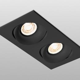 Empotrable ARGON 2 Luces rectangular negro Faro 