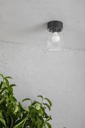 Plafon KILA 200 Plafón gris oscuro transparente Faro