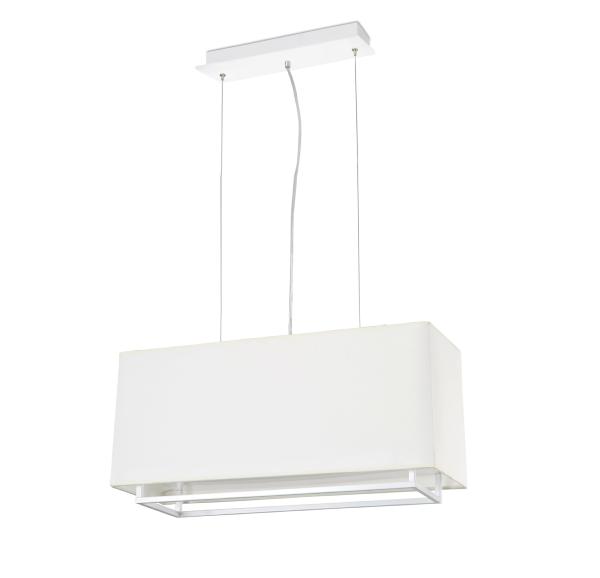 Lampara Vesper rectangular blanca Faro- Pantalla Beige