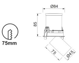 Empotrable GARDA 7w Negro Mantra - Luz led