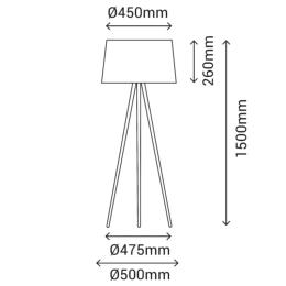 Lampara de pie Sulion Ona - Pantalla Negra Ø50cm