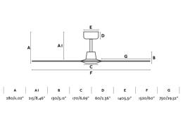 Ventilador Morea FARO - Motor DC sin luz 152cm. Ø