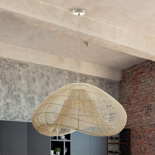 SABAH - LAMPARA RATAN BLANCO 100CM - SCHULLER