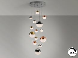 Colgante Sphere Schuller 14 bolas colores LED